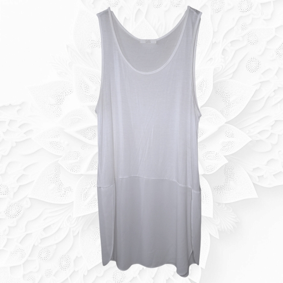 Eco Vibe Apparel Basic Tank Top Extender Knee Length Full Slip Dress - Picture 3 of 4